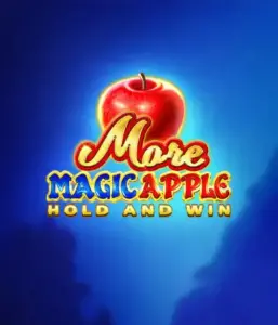 Скриншот игрового автомата More Magic Apple от 3 Oaks Gaming, показывающего волшебный лес с персонажами из сказки, включая замки, магические яблоки и известных сказочных героев. На переднем плане виден название слота More Magic Apple, окруженный яркими и запоминающимися графическими элементами, создающими атмосферу сказочного приключения.